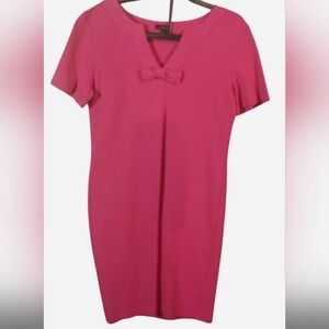 Talbots Pink Short Sleeve Dress with Bow Detail